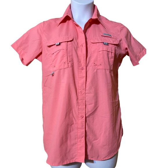 Columbia Tops - COLUMBIA PFG bubble gum pink outdoor style button up shirt - women's small
